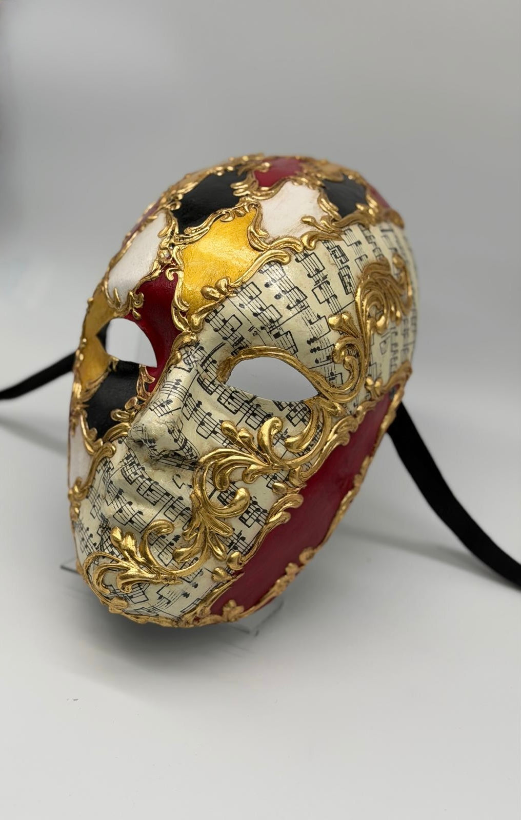 Baroque Full-Face Mask with Music Notes