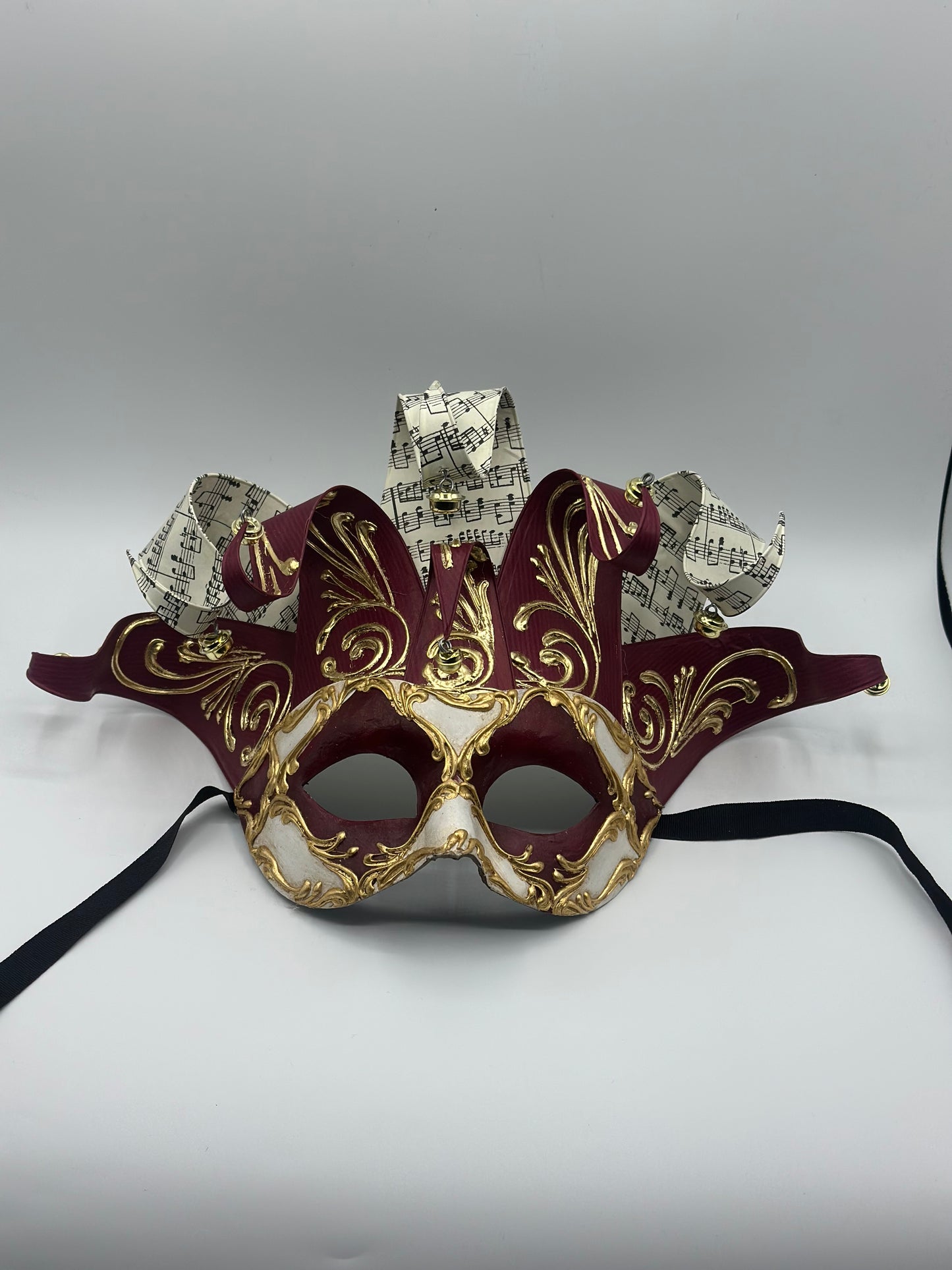 Máscara veneciana Jolly en rojo y blanco - Máscara de Mascarada para hombre