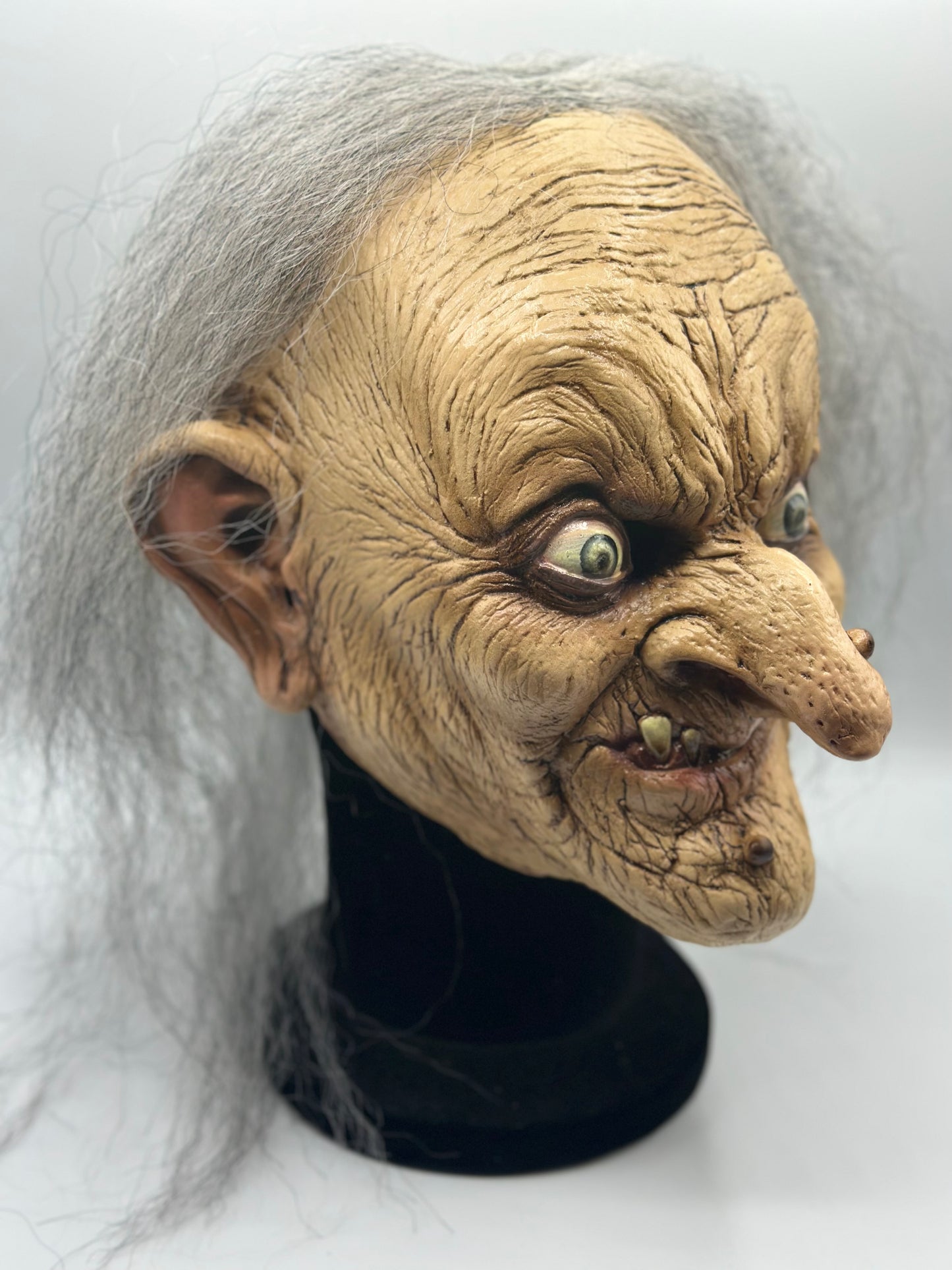 Miedo máscara de bruja con el pelo - Halloween máscara de bruja - de lujo máscara de Halloween