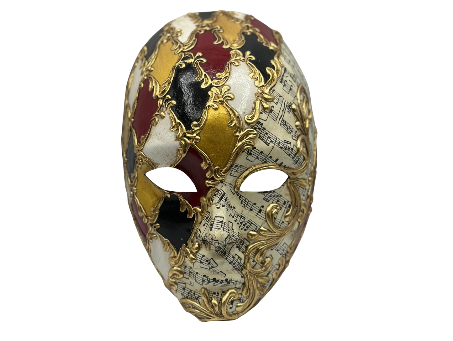 Baroque Full-Face Mask with Music Notes