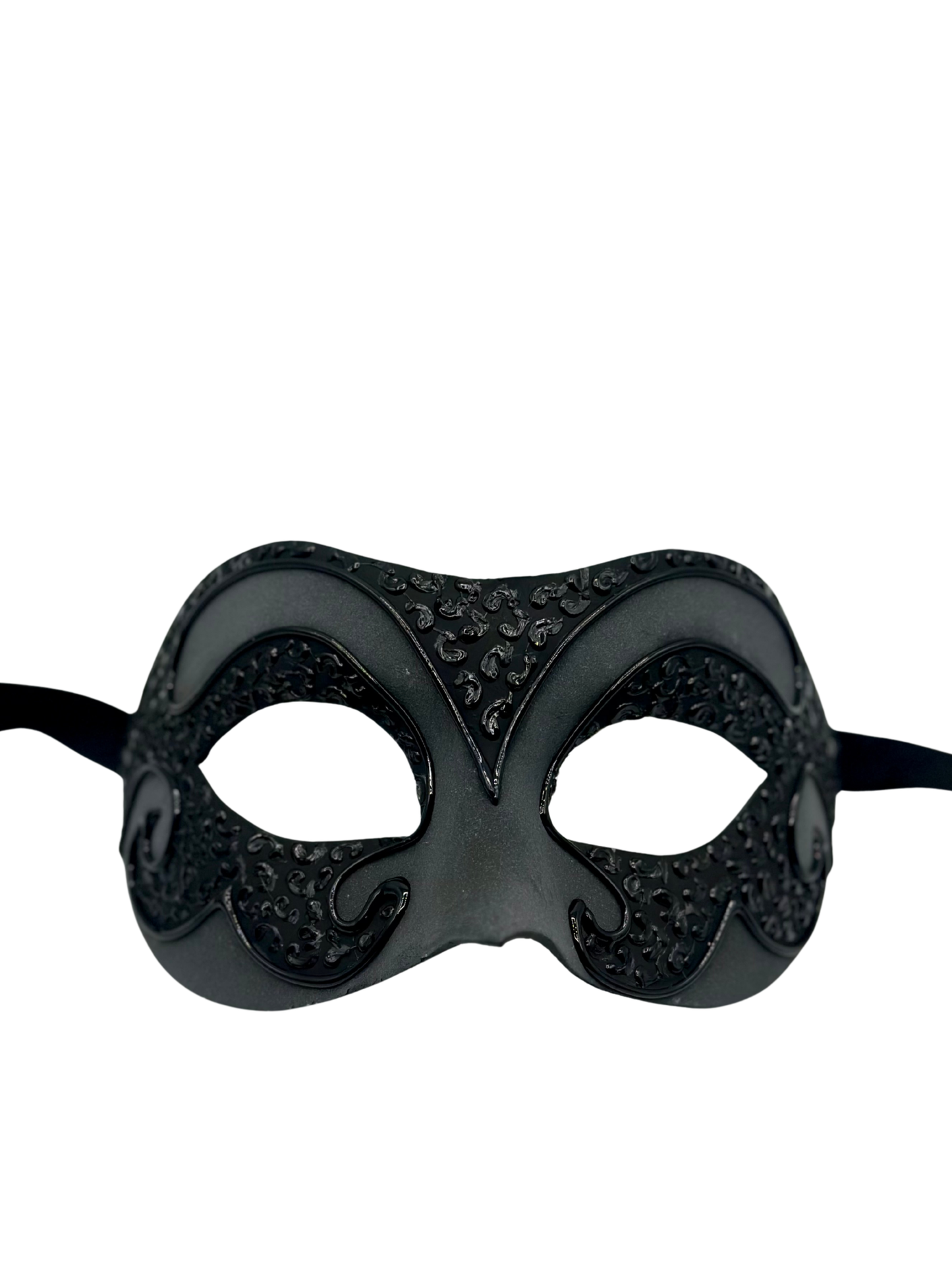 Loup Vénitien Anthracite Noir pour Hommes – Masque de Mascarade de Luxe