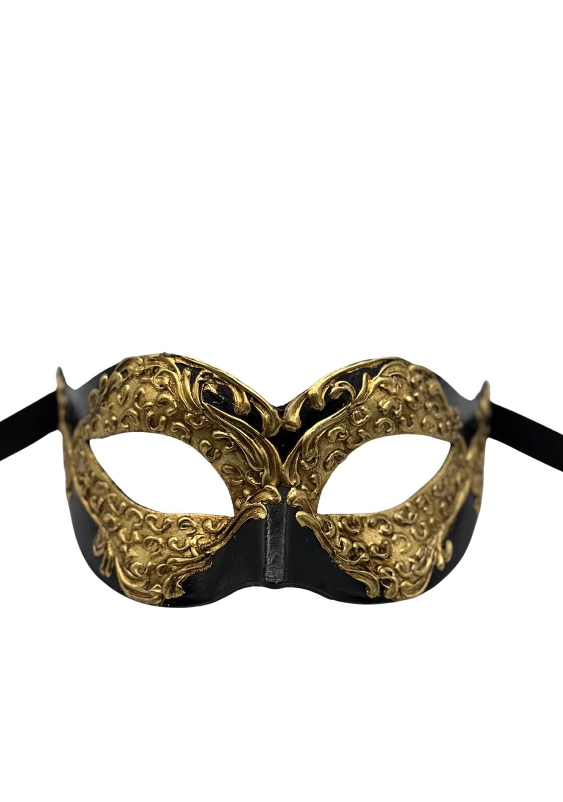 Zwart-gouden gala masker