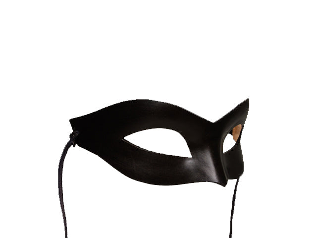Black leather mask, mask black leather