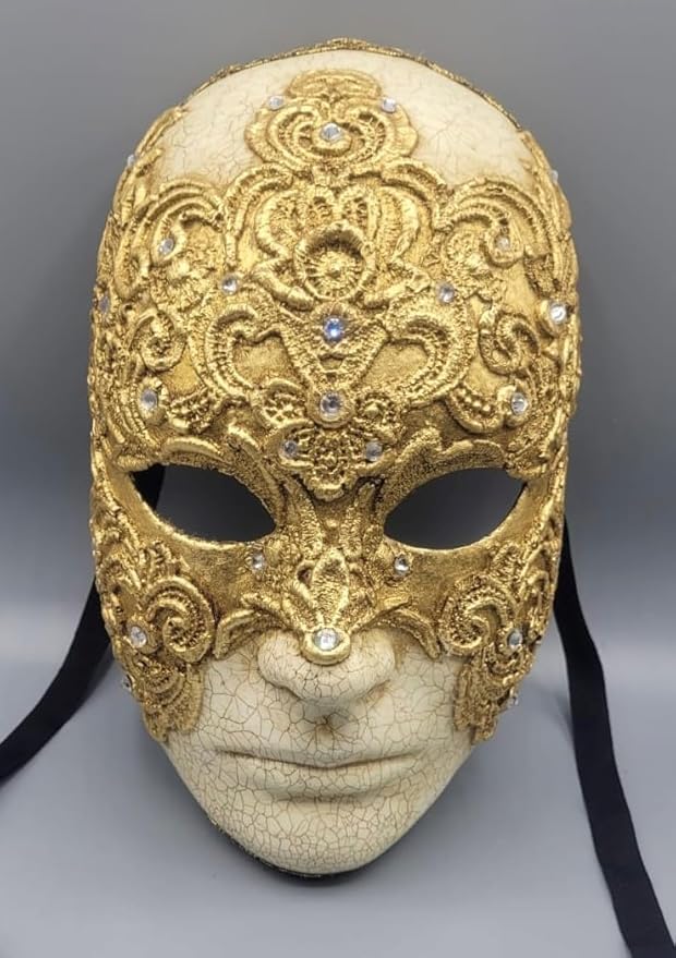 Set of eyes wide shut mask and black satin hooded cape - Halloween outfit - Masquerade outfit