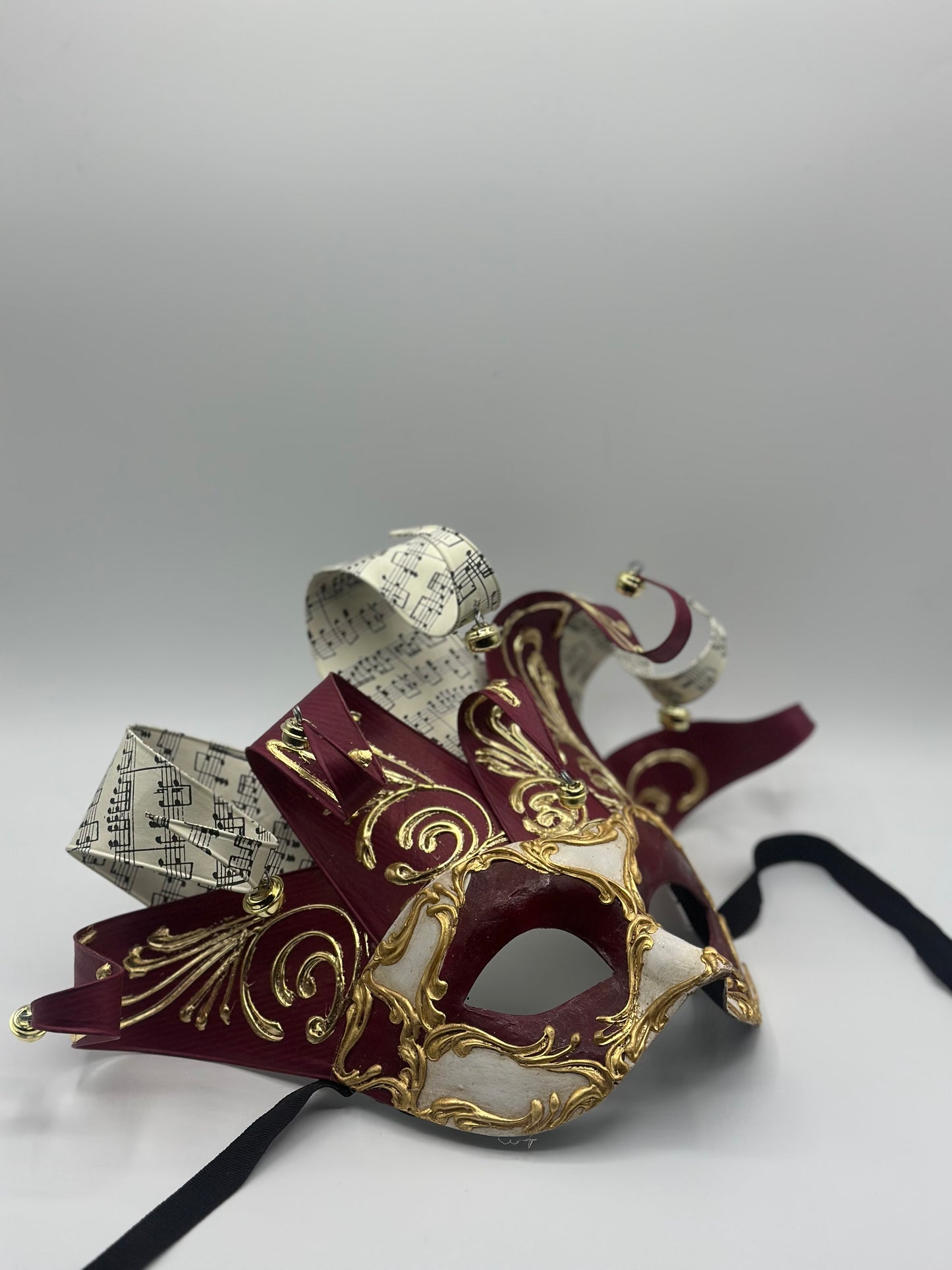 Máscara veneciana Jolly en rojo y blanco - Máscara de Mascarada para hombre