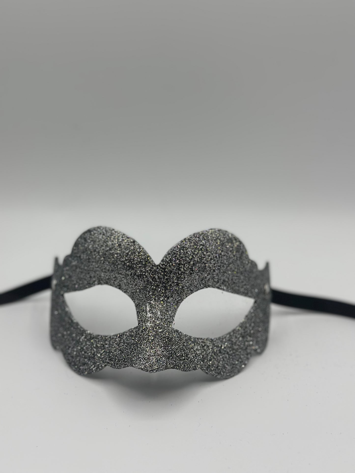 Máscara plateada purpurina - Masquerade mask silver