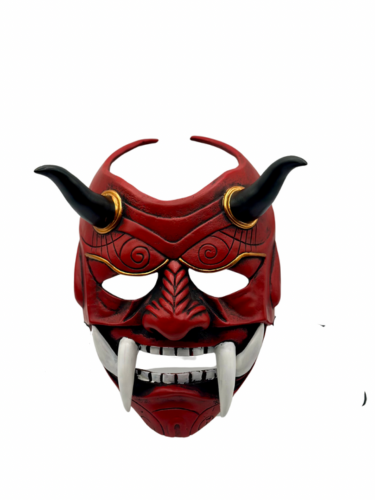 Japanische Maske rot - Japanische Oni-Maske - Japanische Samurai-Maske rot - Japanische Drachenmaske