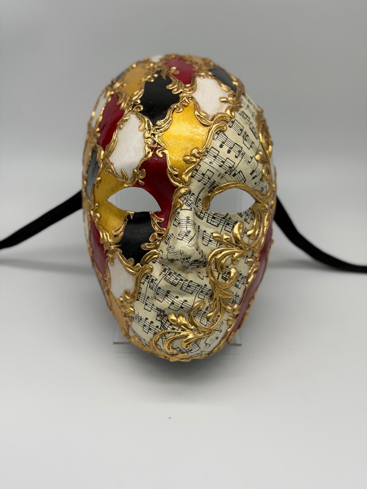 Baroque Full-Face Mask with Music Notes