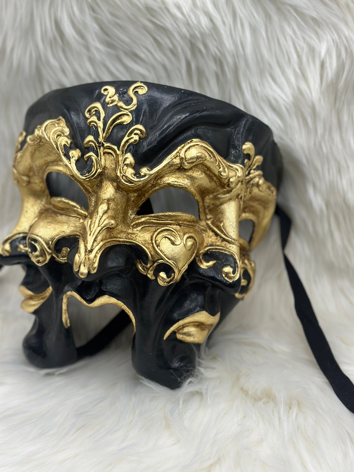 Black & Gold Three Face Mask