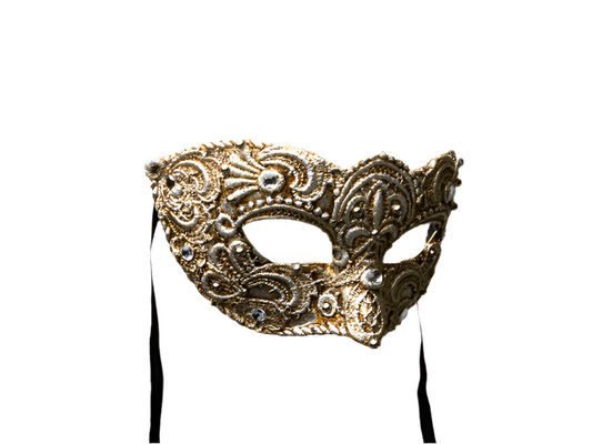 Venetian ball mask for a man in silver lace
