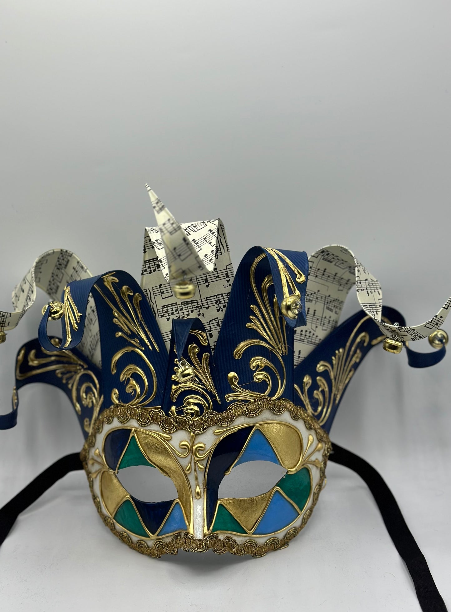 Venezianische Maske Jolly in blau - Maskerarde Maske für Herren