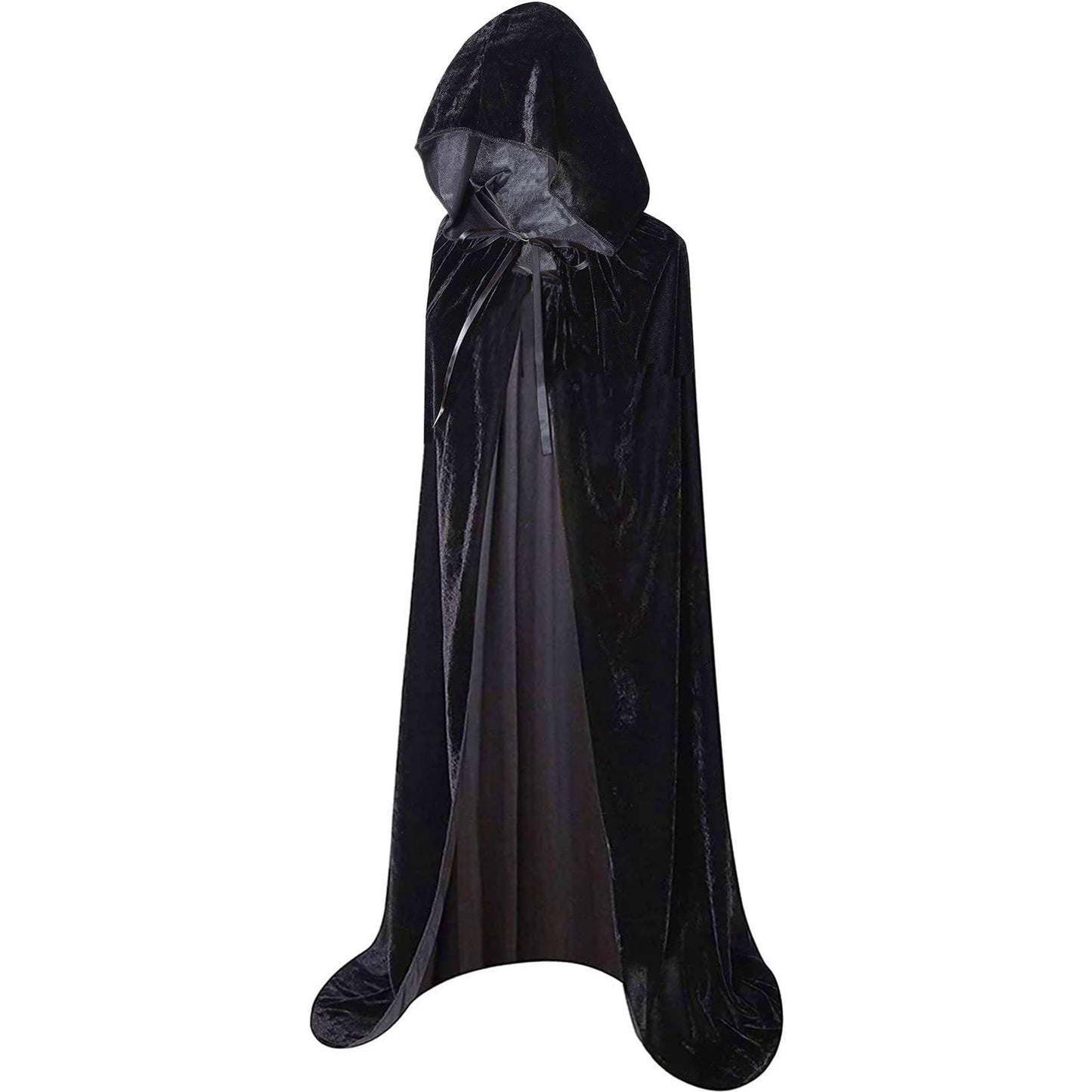 Halloween Horror Capa con capucha de terciopelo - Negro 150 cm - Capa básica