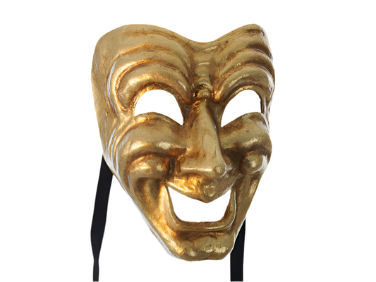 Komedie masker in goud