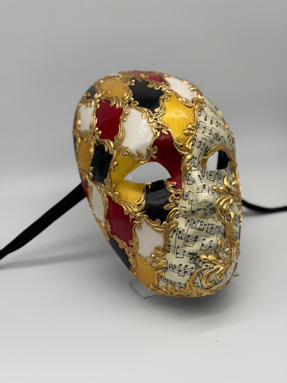 Baroque Full-Face Mask with Music Notes