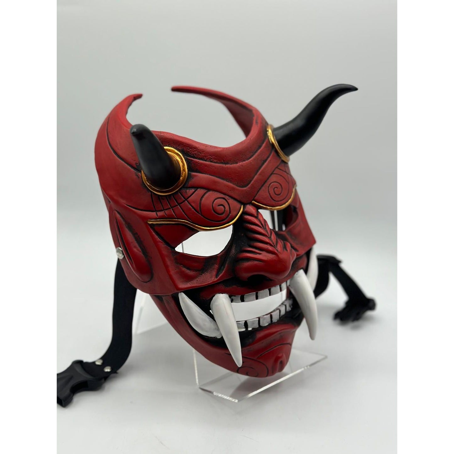 Máscara japonesa roja - Máscara japonesa Oni - Máscara japonesa Samurai roja - Máscara japonesa dragón