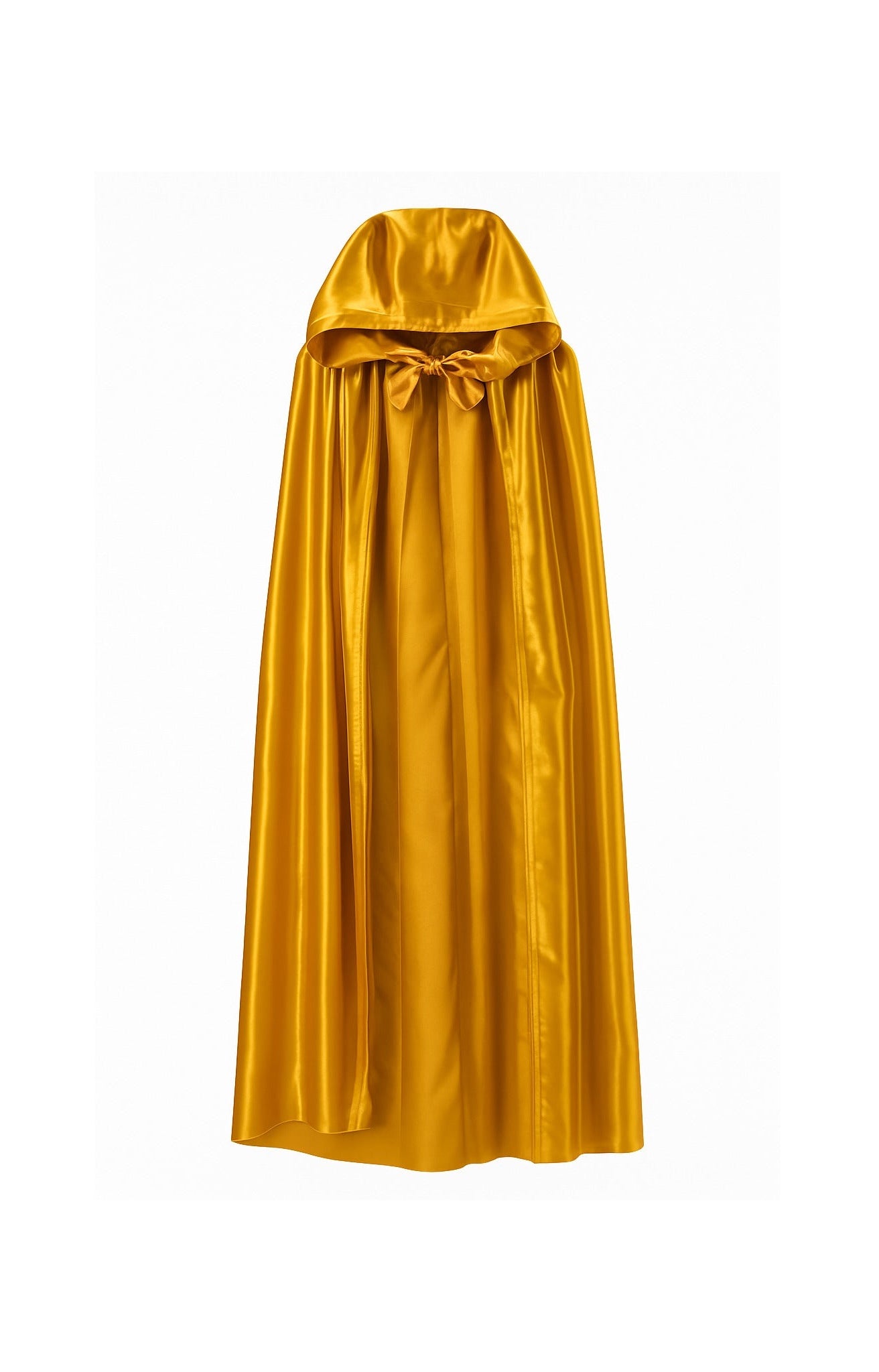 Venezianischer Umhang mit Kapuze aus goldenem Satin - Halloween Cape gold