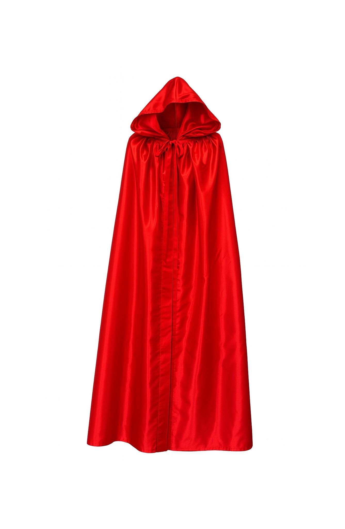 Venezianischer Umhang mit Kapuze aus rotem Satin - Halloween Cape rot
