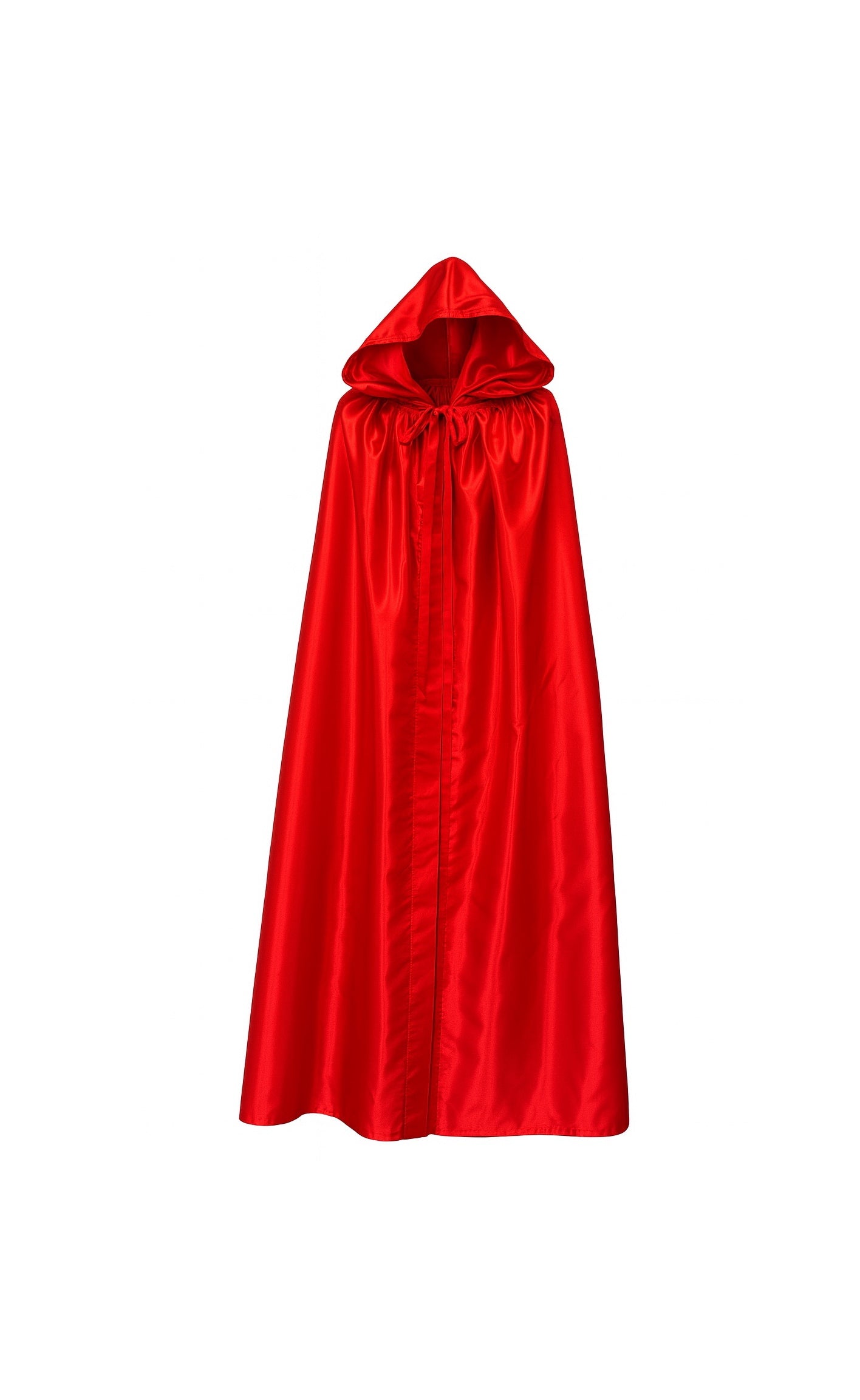 Venezianischer Umhang mit Kapuze aus rotem Satin - Halloween Cape rot