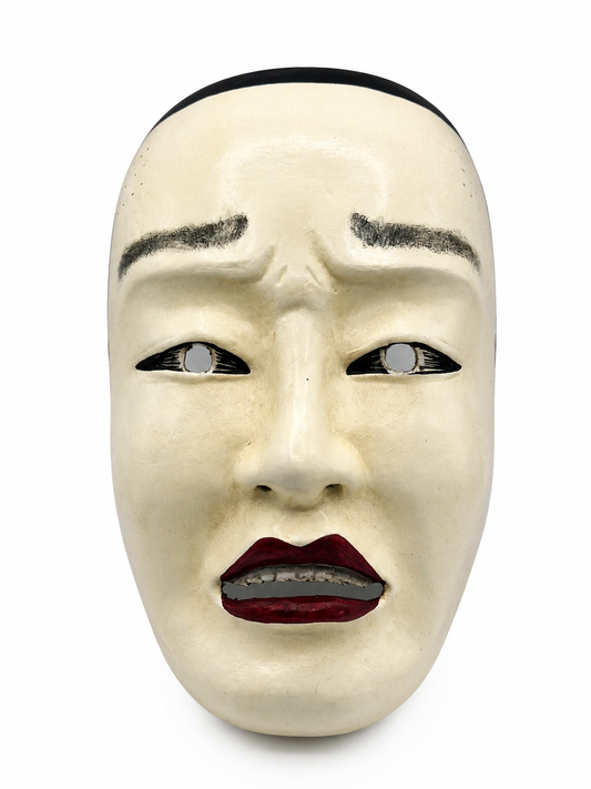 Japanese Noh-mask, Nohmen mask of a man , Japanese theater mask - Koomote mask.