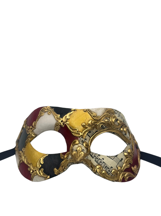 Venezianische Maske mit Musiknoten - Barockmaske