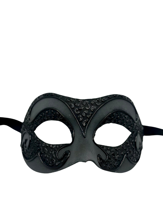 Loup Vénitien Anthracite Noir pour Hommes – Masque de Mascarade de Luxe