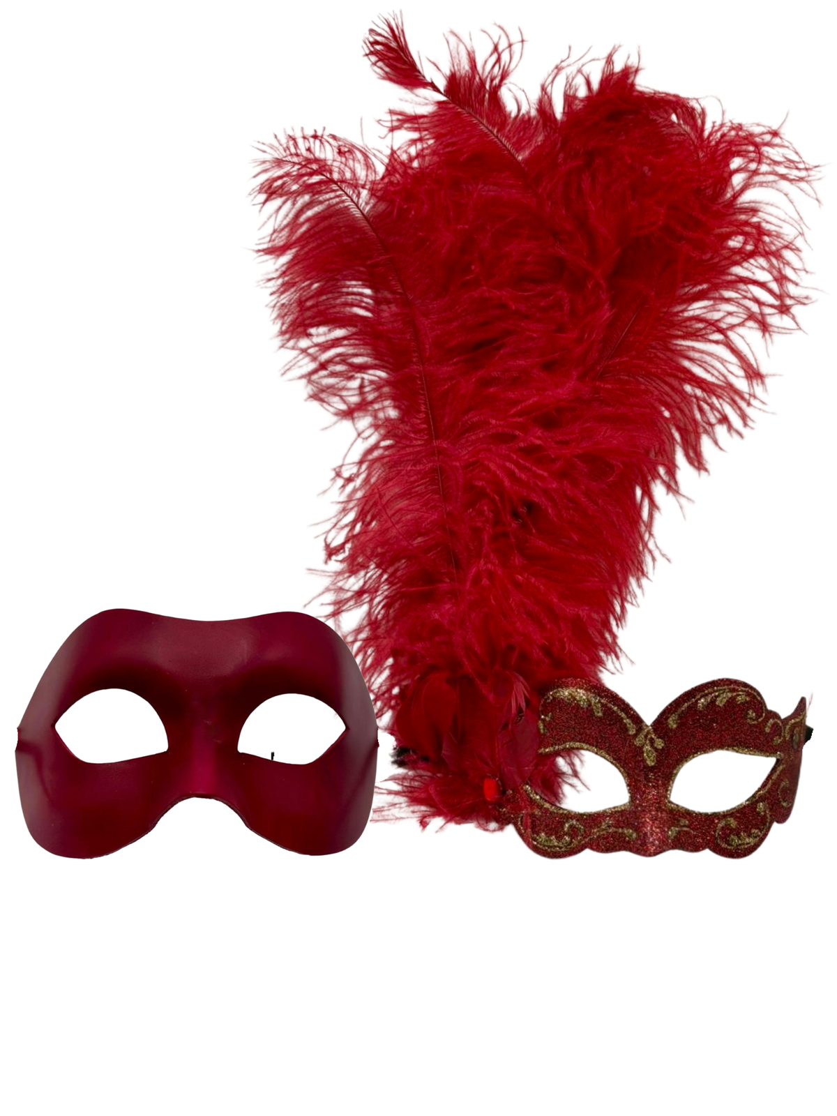 Rotes Maskenball-Paar-Maskenset