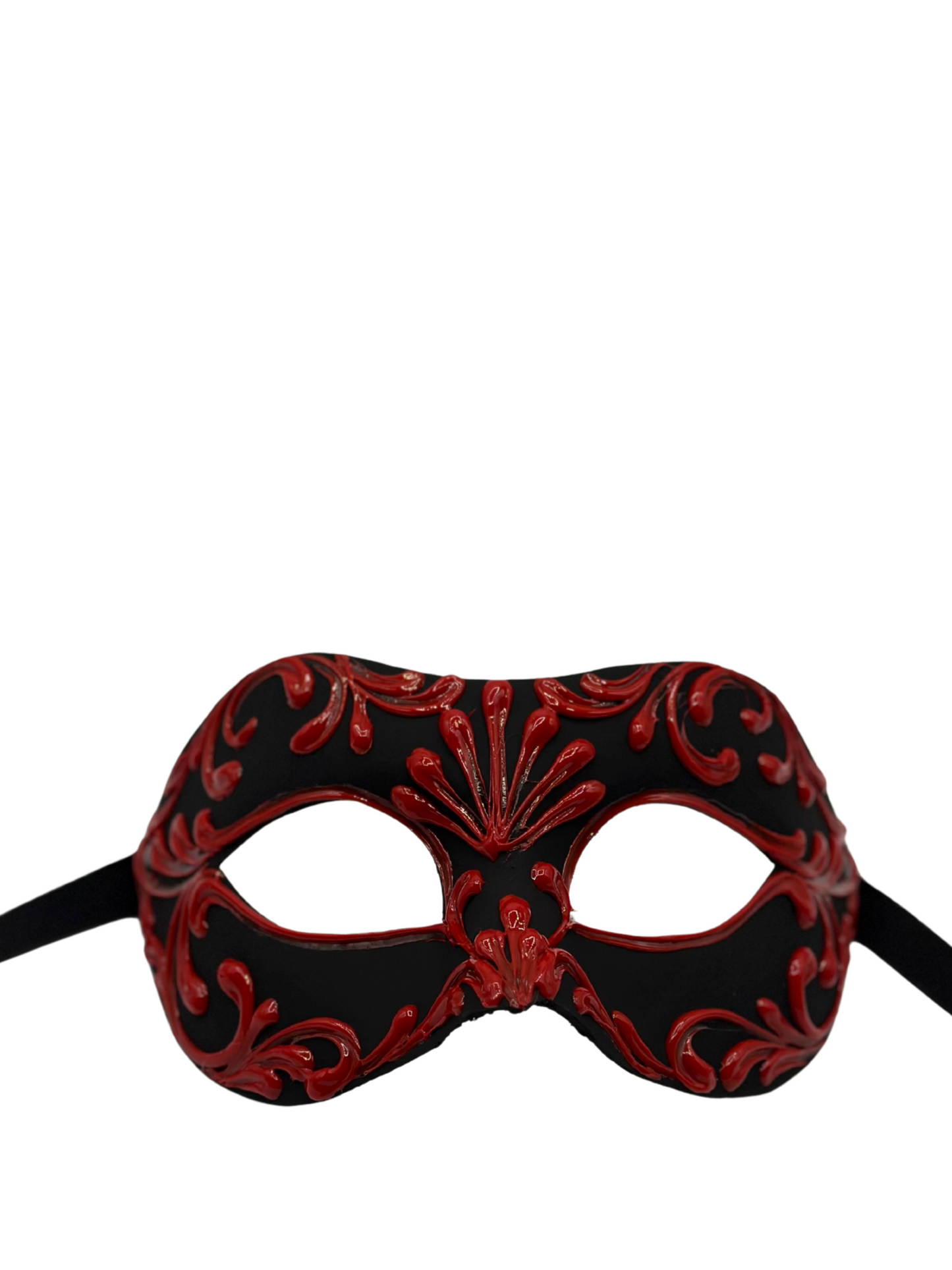 Masque vénitien noir et rouge fait main – Masque baroque pour les yeux pour bal masqué, carnaval et soirée costumée