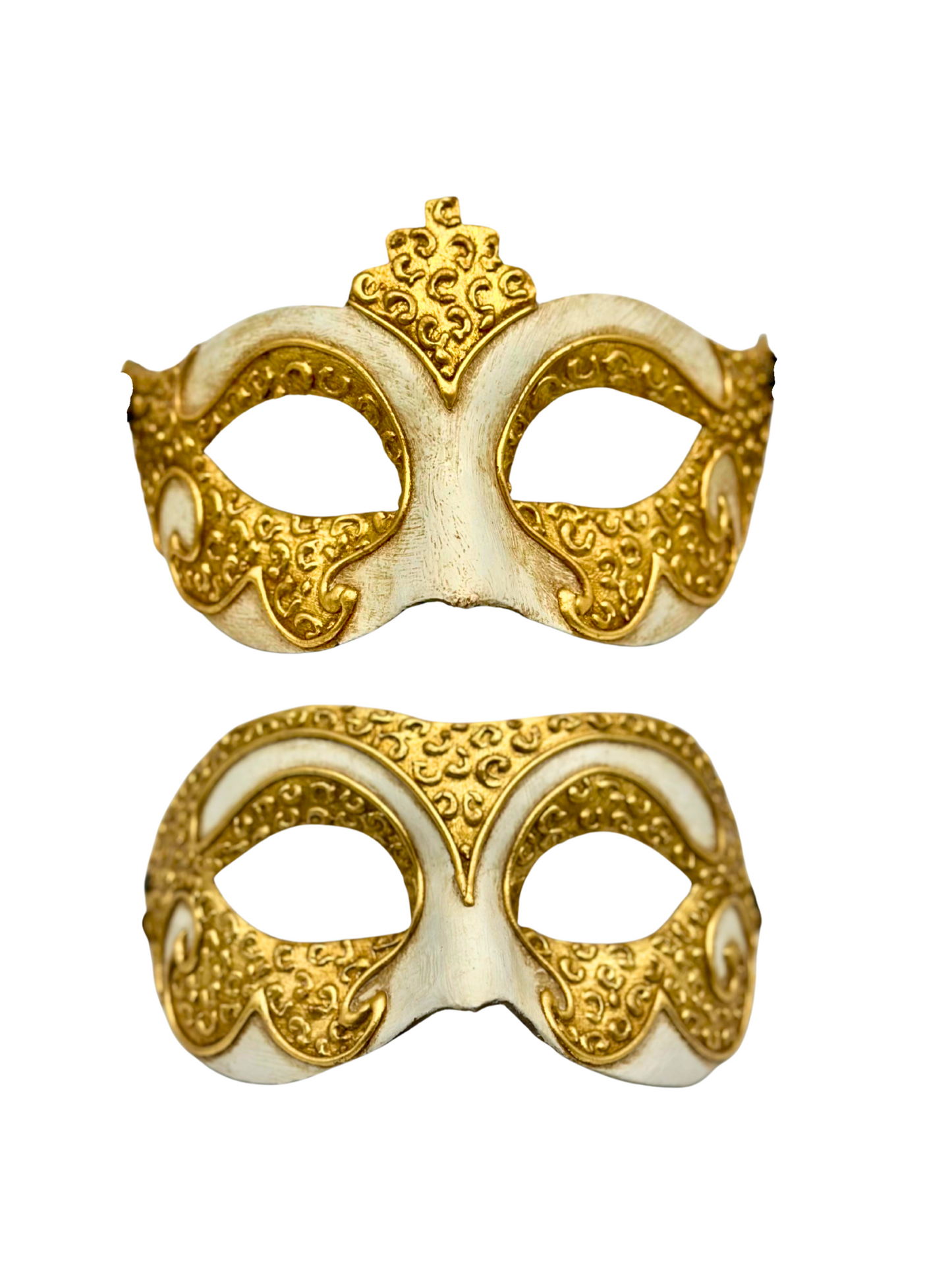 Set de 2 Máscaras Venecianas en Oro e Marfil para Pareja