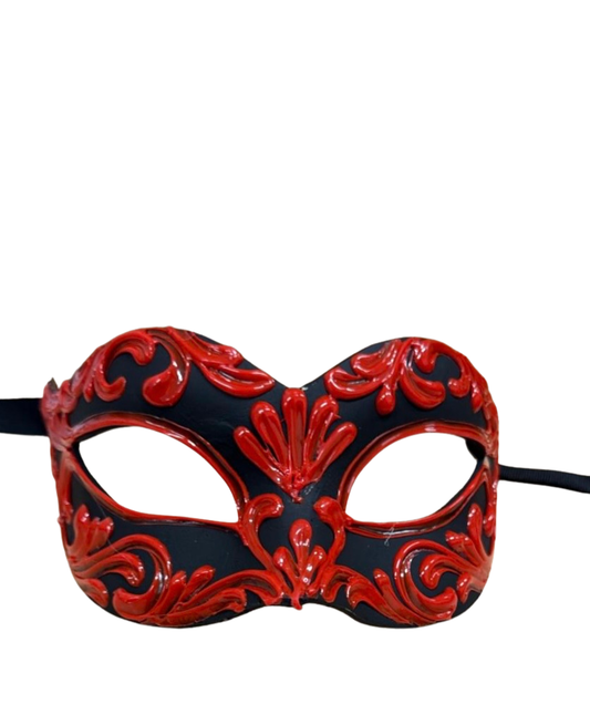Venezianische Maske – Schwarz-Rotes Ornament
