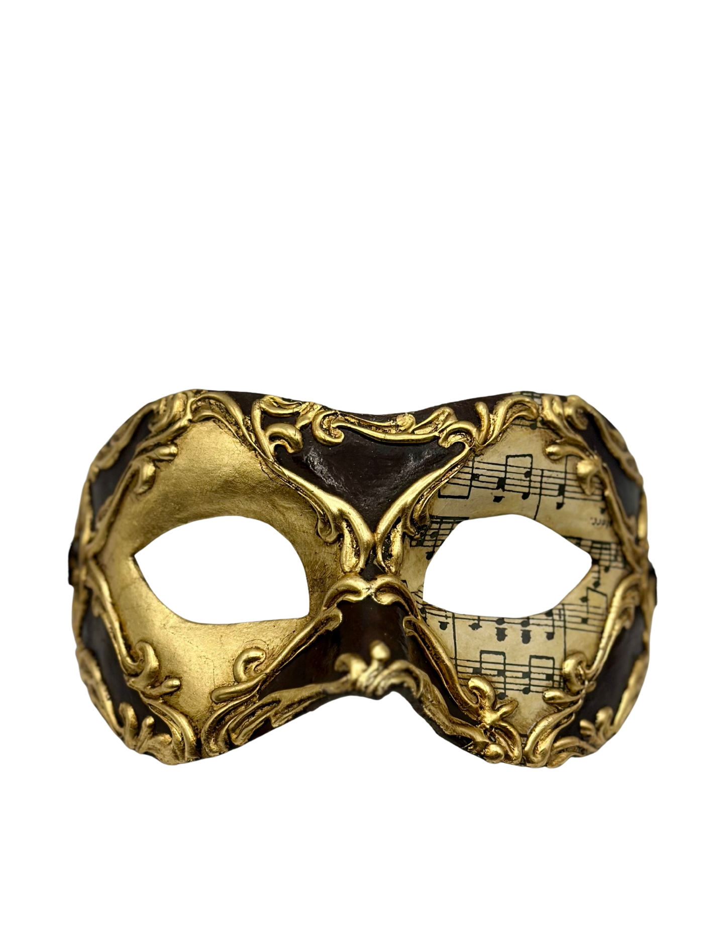 Masker met Bladmuziek en goud en bruin