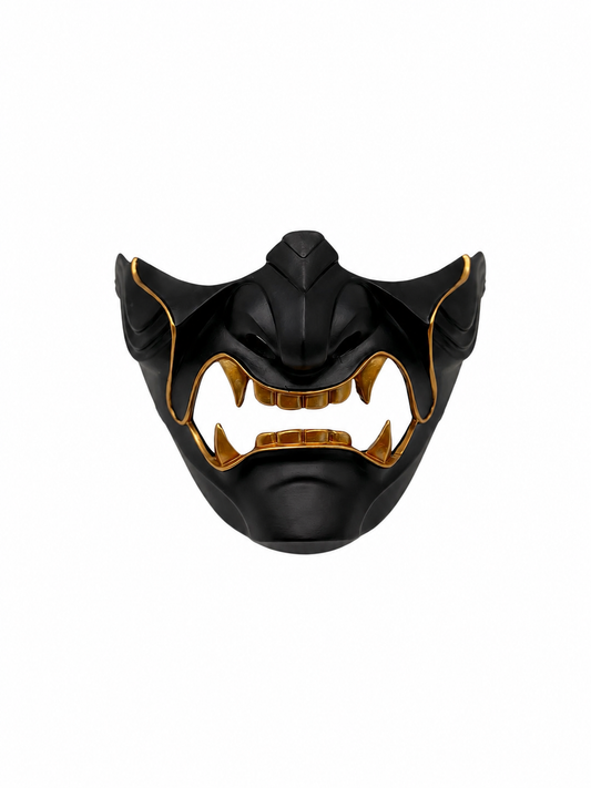 Black & Gold Samurai Half Mask