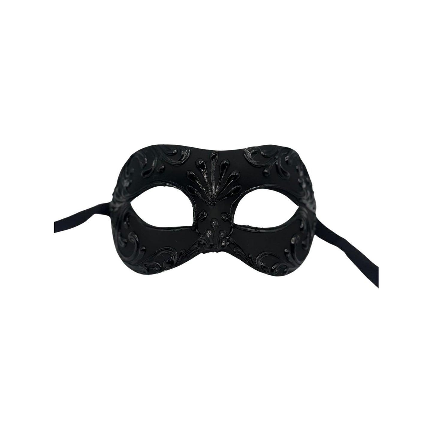 Lujosa Máscara de Mascarada Veneciana Negra para Hombre - Máscara de Disfraz con Detalles Barrocos
