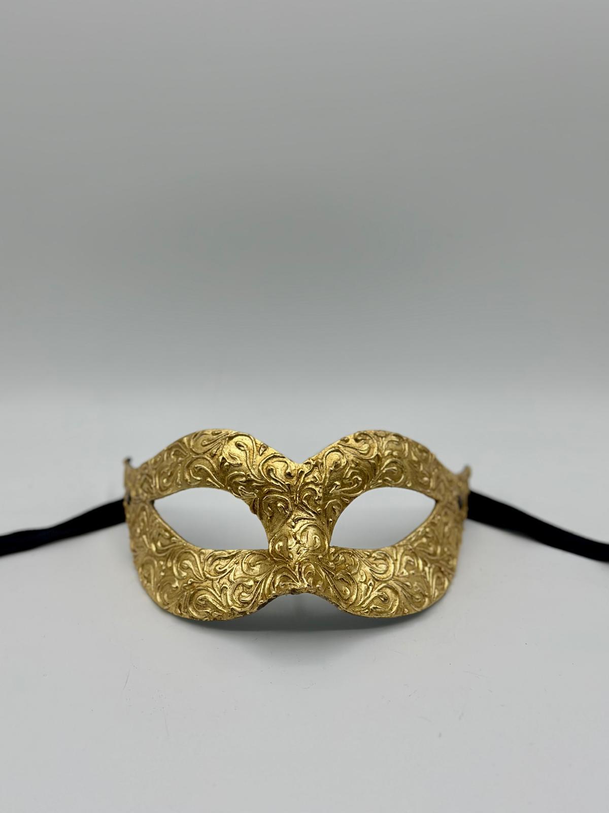 Goldenes venezianisches Paarmasken-Set – Handgefertigte Pappmaché-Duo-Masken für Maskenbälle und Veranstaltungen