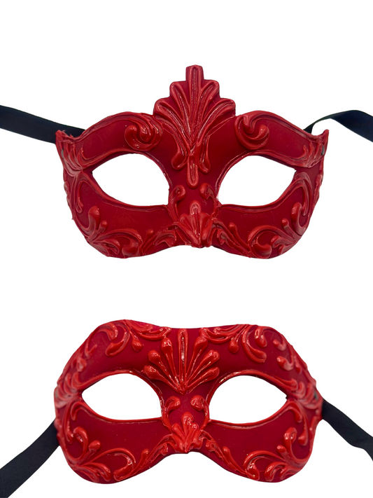 Venezianisches Paarmasken-Set in Rot – Handgefertigte Papiermaché-Duo-Masken für Maskeraden &amp; Events
