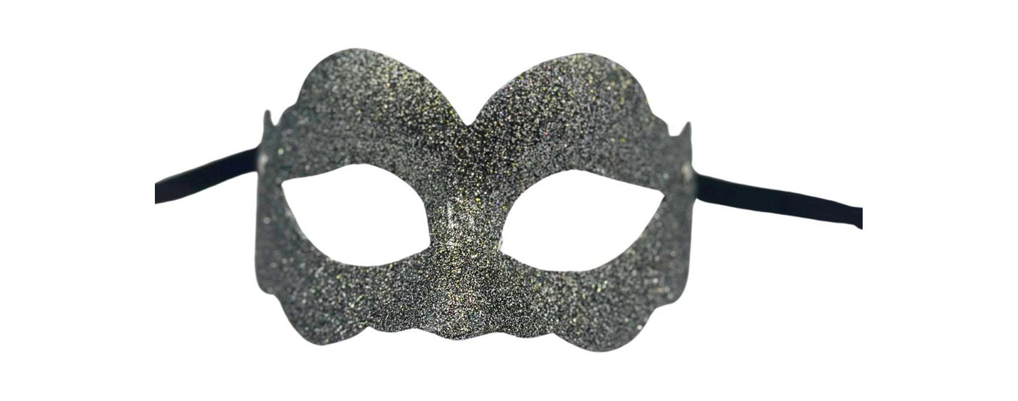 Máscara plateada purpurina - Masquerade mask silver