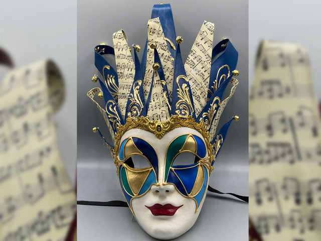 Female Joker mask in blue