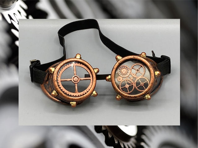 Gafas de steampunk industrial, color de cobre