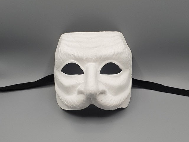 Weiße Maske aus Pappmaché des Pantalone aus der Commedia dell'arte