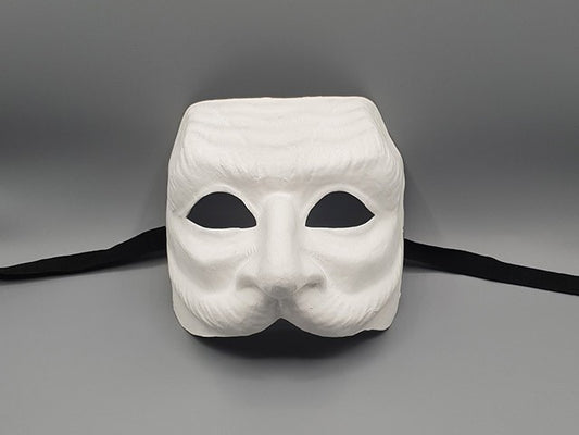 White Blanco papier-mâché Commedia dell’arte drama mask of Pantalone